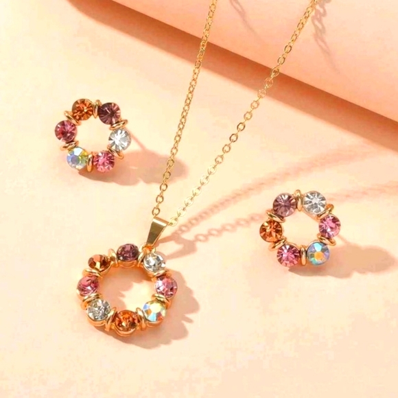 Beautiful new pink fashion jewelry set - Picture 5 of 5